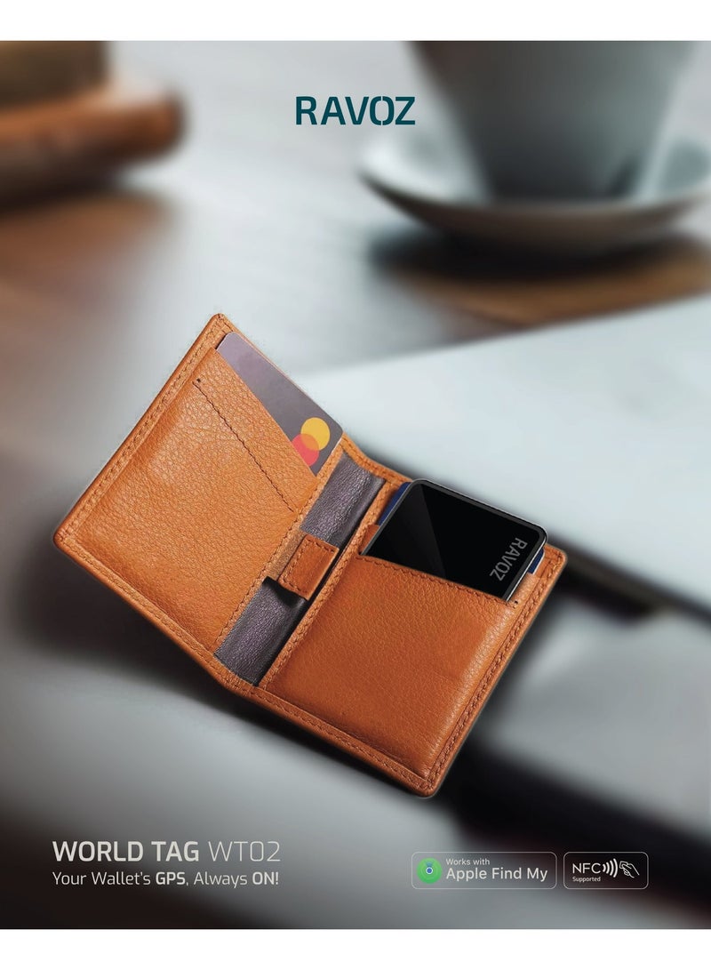 Ravoz WorldTag WT02 Slim Smart Tag Apple Find My iOS Only 1.7mm Ultra-Slim Wallet Finder Global Location Rechargeable Luggage Tag Beep Sound IP68 Waterproof Bluetooth Tracker for Wallets, Keys, Bags - Image 4